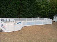 <b>White Vinyl Closed Top Pool Code Picket Fence</b>